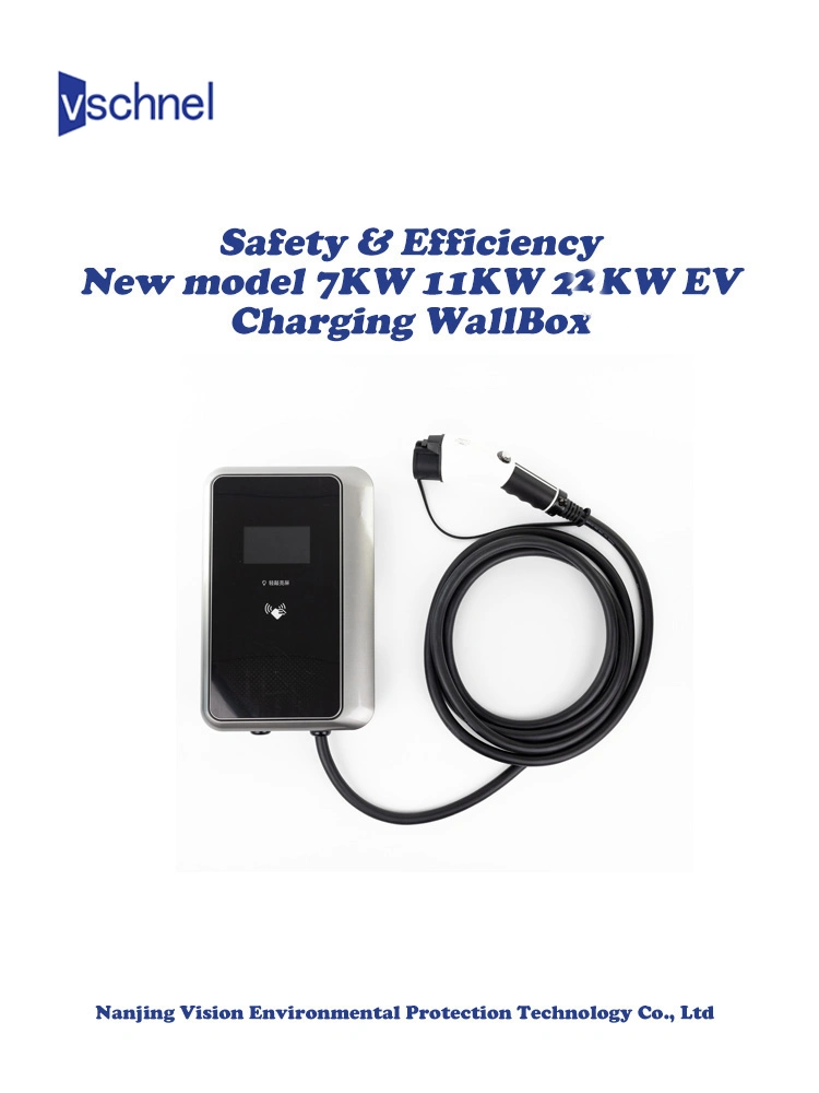 Wall-Mounted 7kw 11kw 22kw EV Charging Station, Plug Can Be Type 1/Type 2, Support for Setting Charging Duration and Current Size on Mobile Phones
